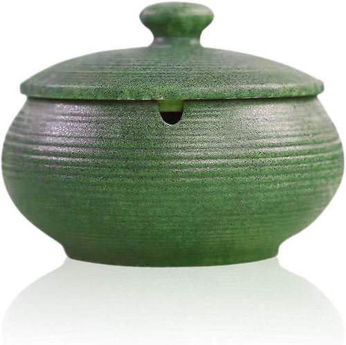 Handcrafted Ceramic Ashtray - With Lid to Avoid Smells
