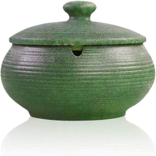 Handcrafted Ceramic Ashtray - With Lid to Avoid Smells