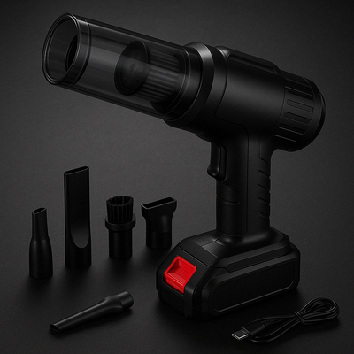 TorqueVac™ - Heavy-Duty Car Vacuum – Ultra-Powerful Cordless Suction & Dual Blower for Garage & Travel